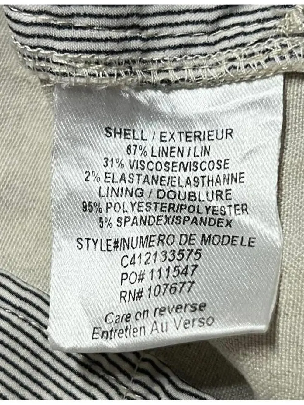 Alice + Olivia Arthur Linen Blend Tailored Shorts Beige Quiet Luxury Size 8 - Picture 6 of 6